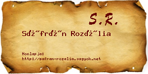 Sáfrán Rozália névjegykártya